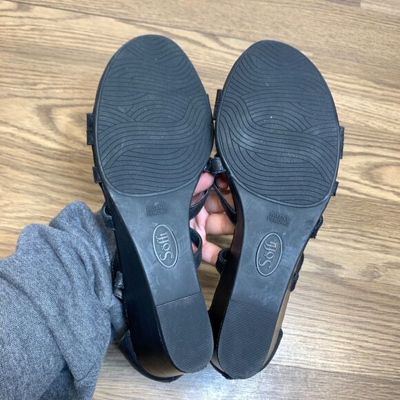 Sofft Ravello Black Wedge Sandals Sz 10M Walk Comfort Cushion Style Cage Sandals - Picture 7 of 9